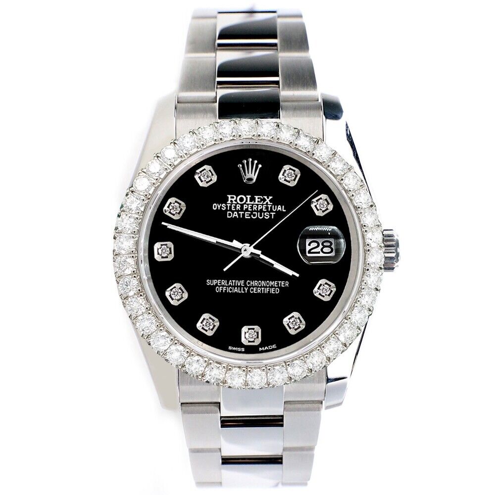 title:Rolex Datejust Diamond Bezel/Black Diamond Dial Steel Watch TFJ-142507916;color:not applicable