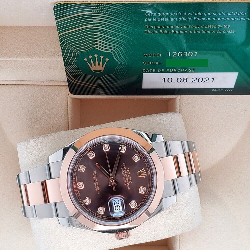 title:Rolex Datejust II 41mm 126301 Factory Chocolate Diamond Watch 2021 Box Papers TFJ-142507891;color:not applicable