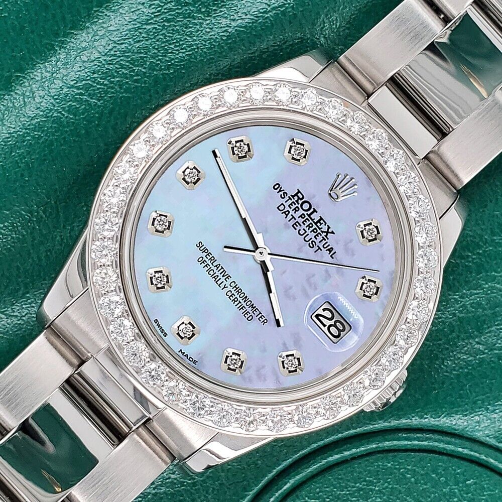 title:Rolex Datejust Midsize 31mm 1.52ct Bezel/Purple MOP Diamond Dial Oyster Watch TFJ-142507887;color:not applicable