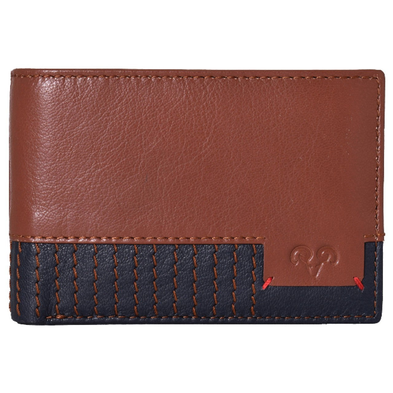 title:Jack Abrahams Two Tone Bi-Fold RFID Wallet;color:Cognac/Navy