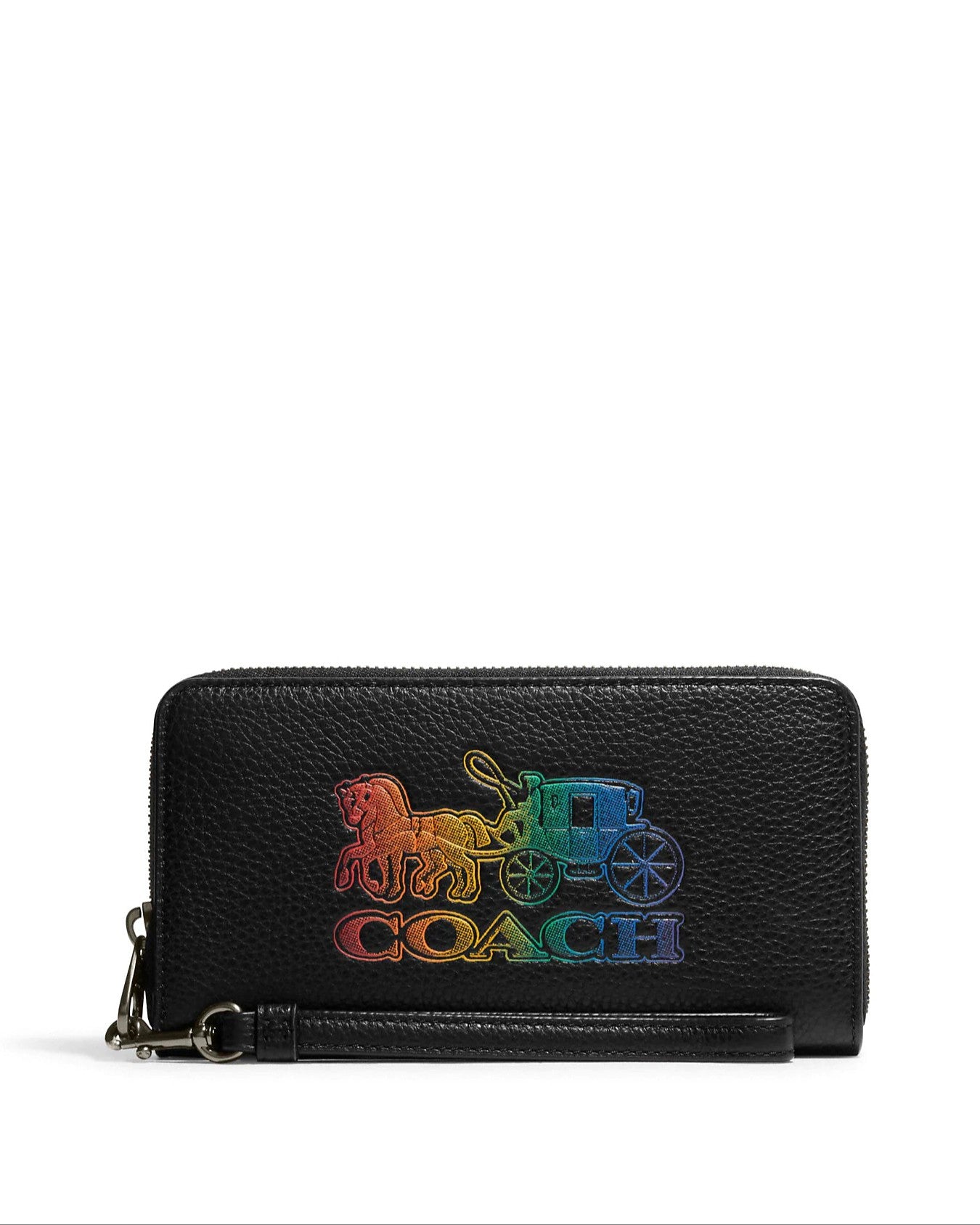 title:Coach Women's Black Multi Long Zip Around Wallet With Horse And Carriage;color:Black Multi