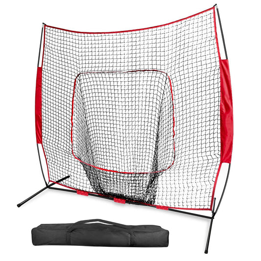 title:7x7ft Baseball Softball Teeball Practice Net Batting Hitting Pitching Training Net w/ Bow Frame Carrying Bag for Solo Team Training;color:not applicable