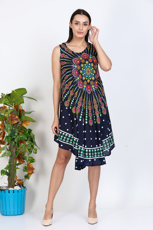 India Blue Women's Medallion Print Dress