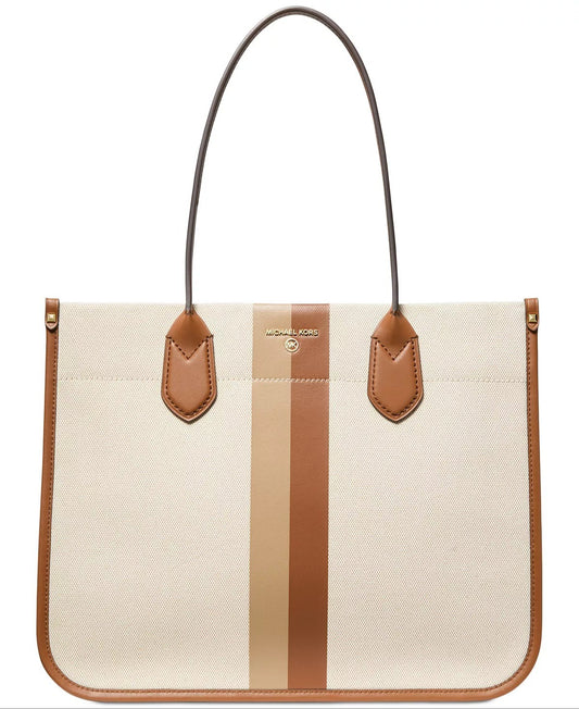 Michael Kors Heidi Extra Large Stripe Canvas Tote Bag