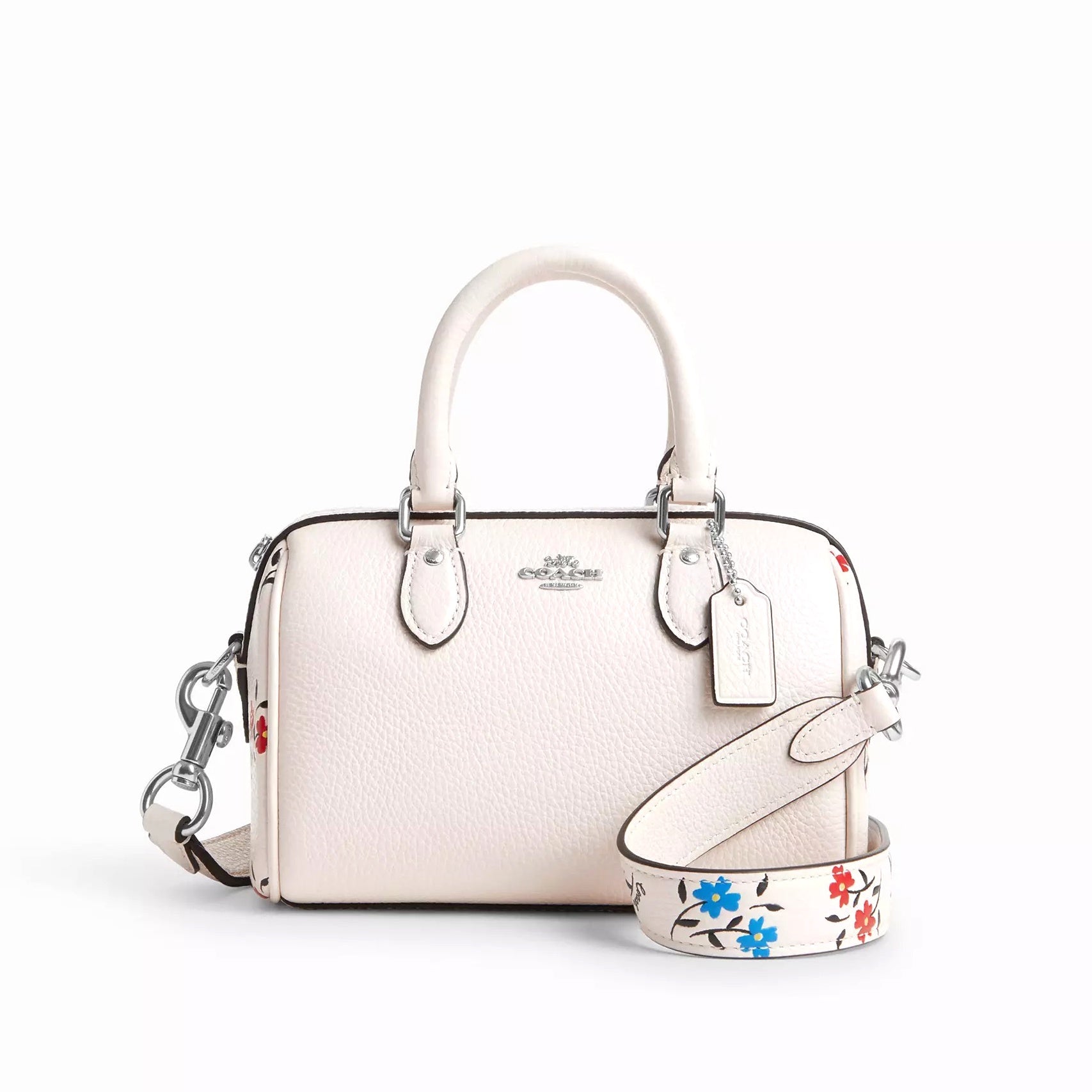 title:Coach Women's Mini Rowan Crossbody With Floral Print;color:Chalk Multi