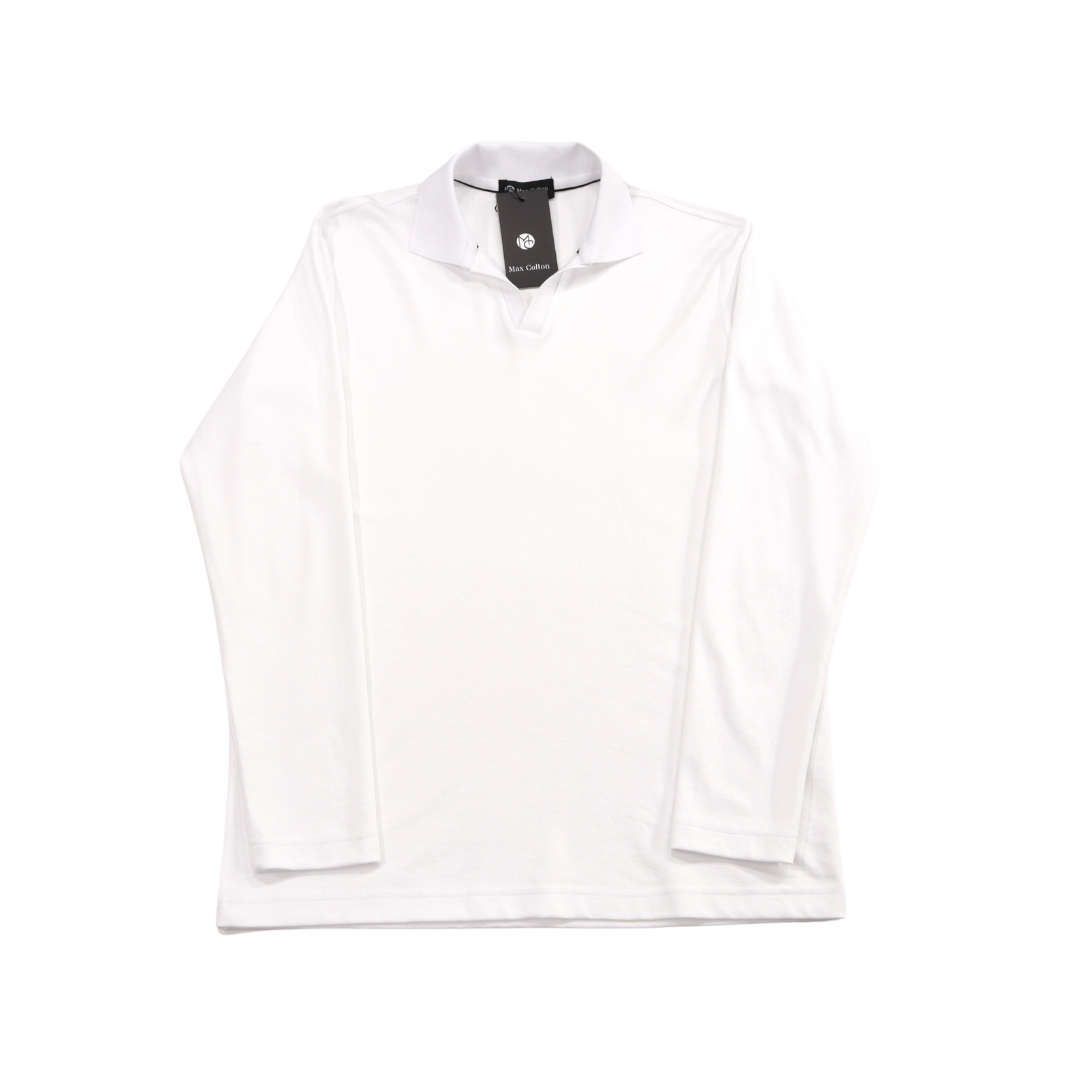 Max Colton White Long Sleeve Collar Shirt