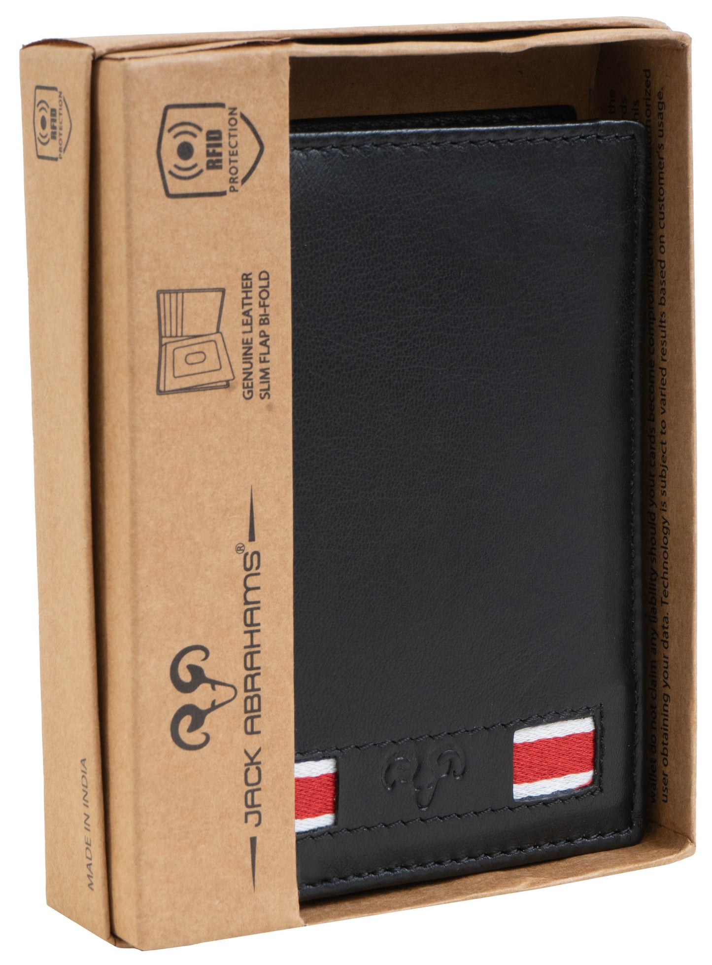 Jack Abrahams Bi-Fold RFID Wallet With Flip ID Window Pocket