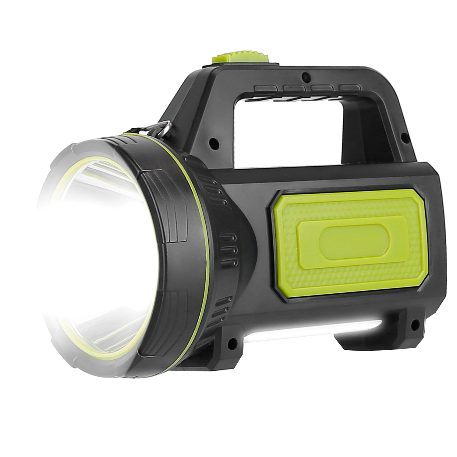 title:100000LM Super Bright LED Searchlight Portable Rechargeable Handheld Flashlight Waterproof Main Side Emergency Spotlight Camping Lantern;color:Black