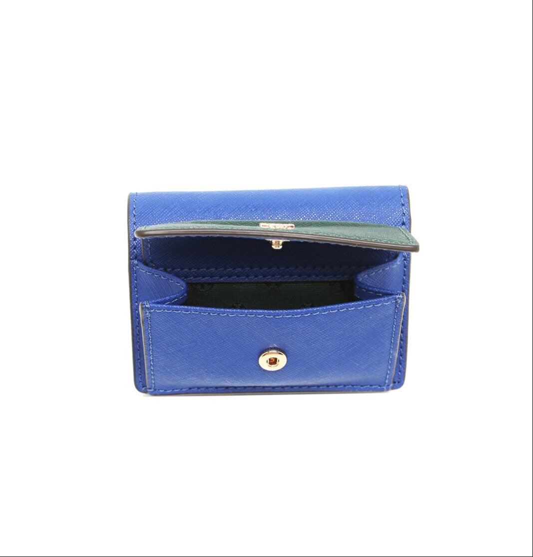 Tory Burch Nautical Blue / Jitney Green / Seltzer Emerson Colorblock Micro Wallet