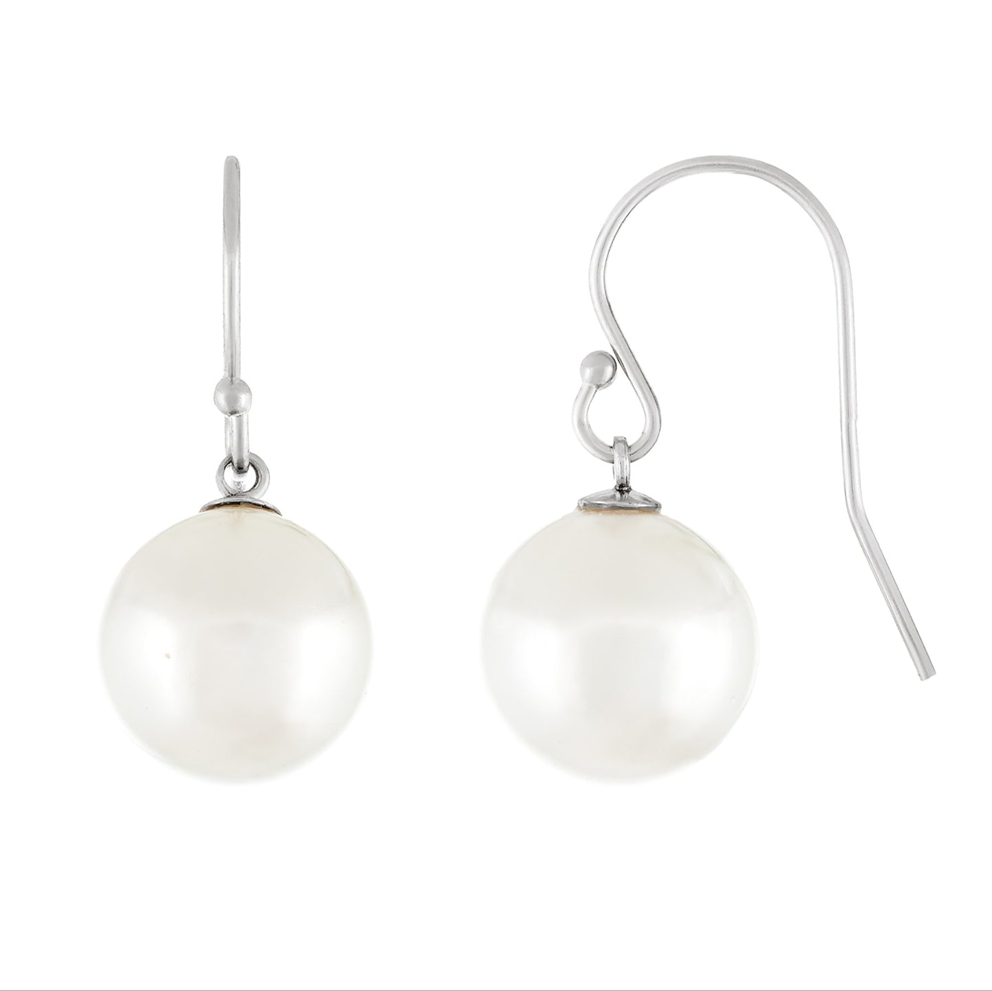 title:Splendid Pearls 7-8mm Drop Shepherd Hook Earrings;color:White