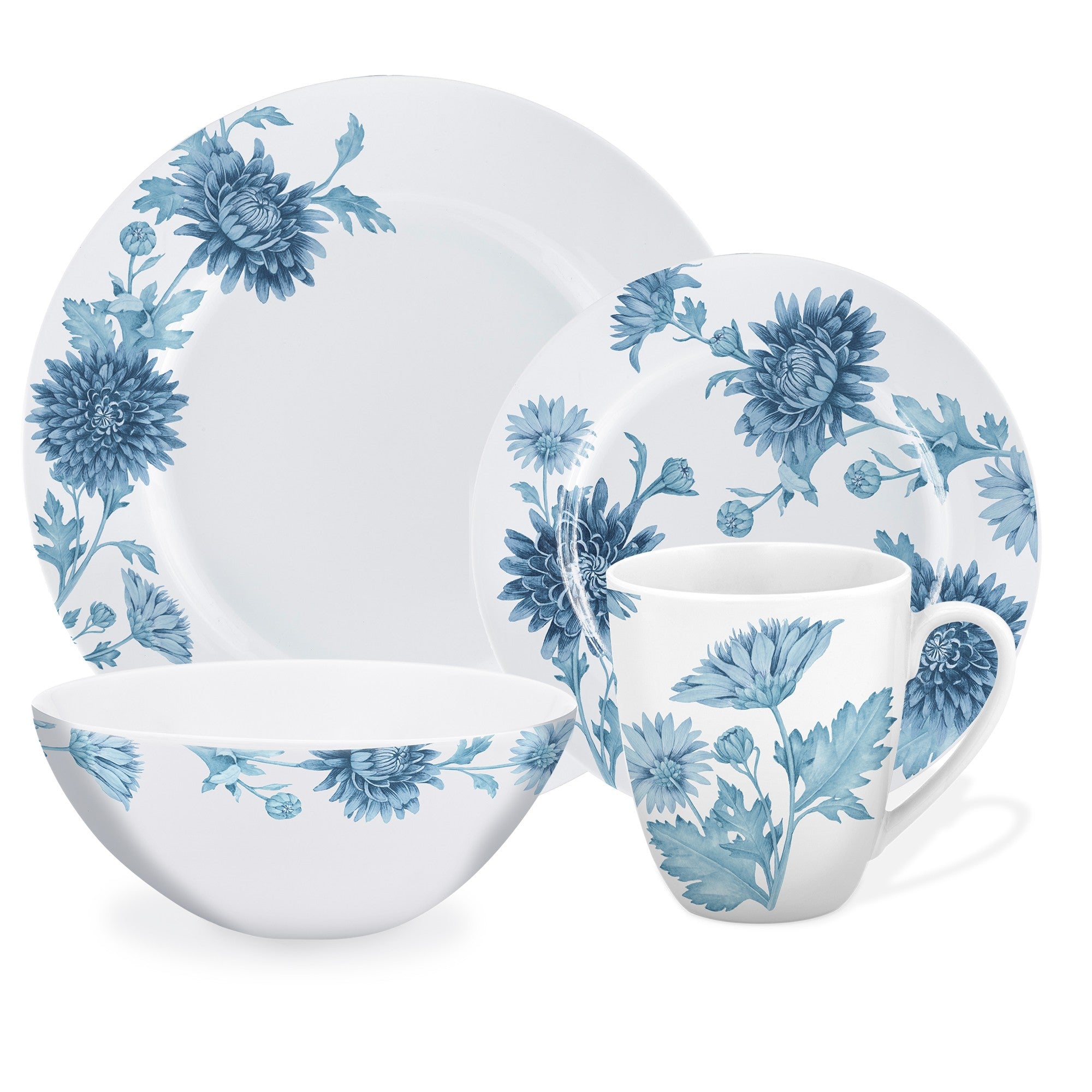 title:Safdie & Co. Luxury Premium Porcelain Dinnerset 16 Piece Set Austin;color:Multi