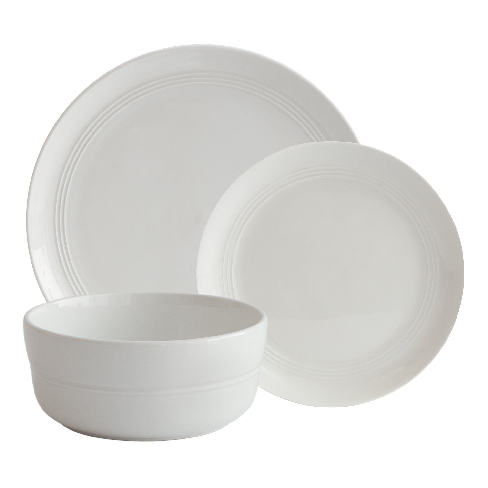 title:Safdie & Co. Dinnerset 12PC Porcelain Embossed Allure;color:Multi