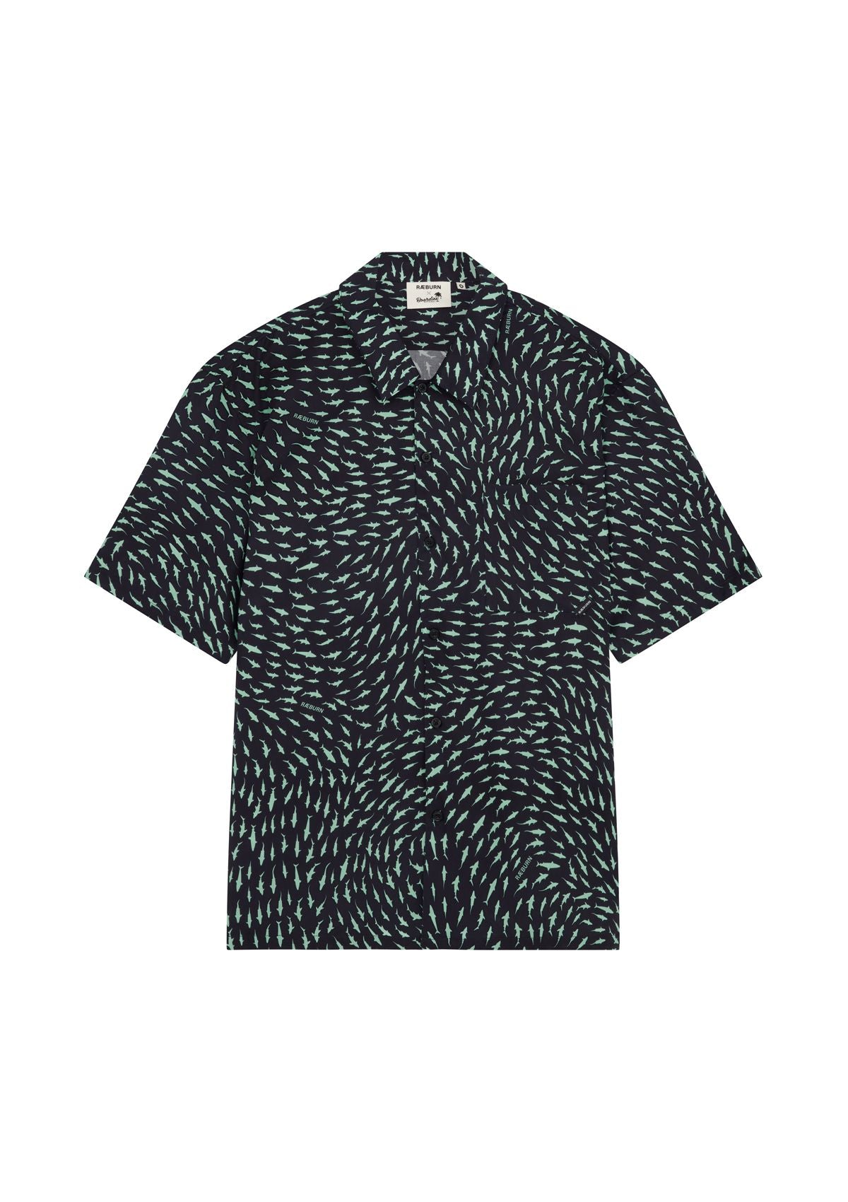 Boardies x Raeburn Sharks Open Collar Shirt Charcoal