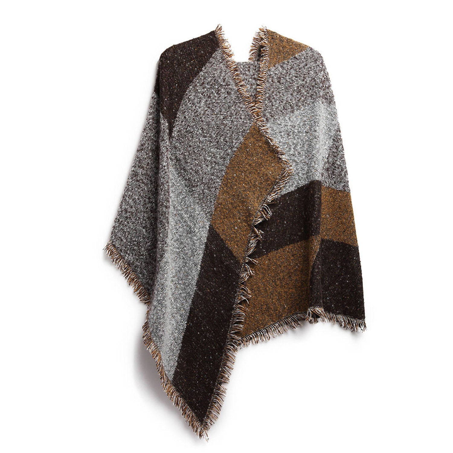 title:Women Winter Warm Scarf 74.8x25.6In Long Soft Knitted Shawl Extra Thick Plaid Blanket Wrap Cape;color:Coffee