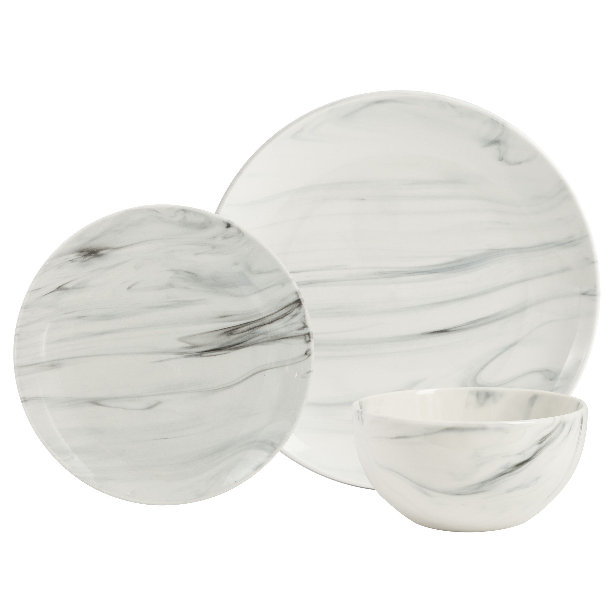 title:Safdie & Co. Dinnerset 12PC Coupe Porcelain Swirl;color:Multi