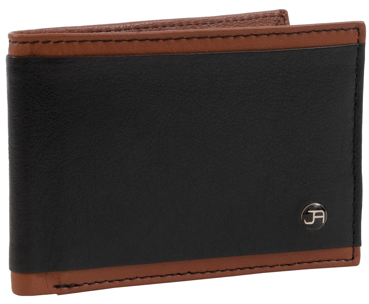 title:Jack Abrahams Bi-Fold RFID Stylish Wallet;color:Black/Cognac