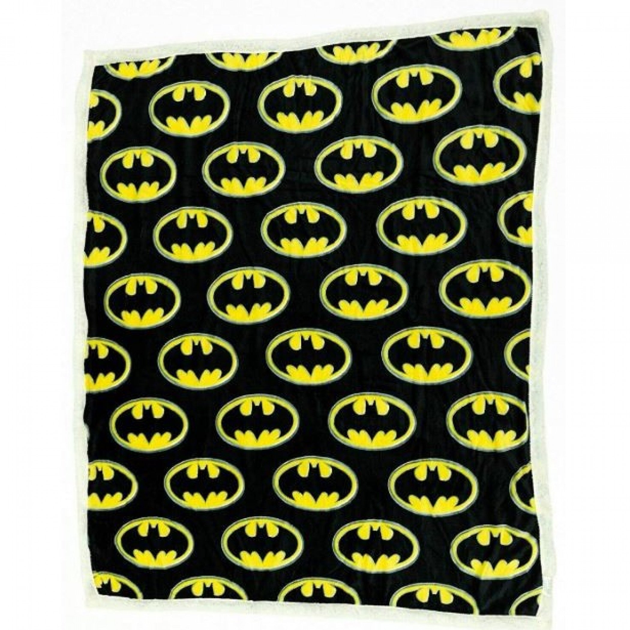 title:DC Comics Batman Symbol All Over Thick Micro Sherpa Throw Blanket;color:Black