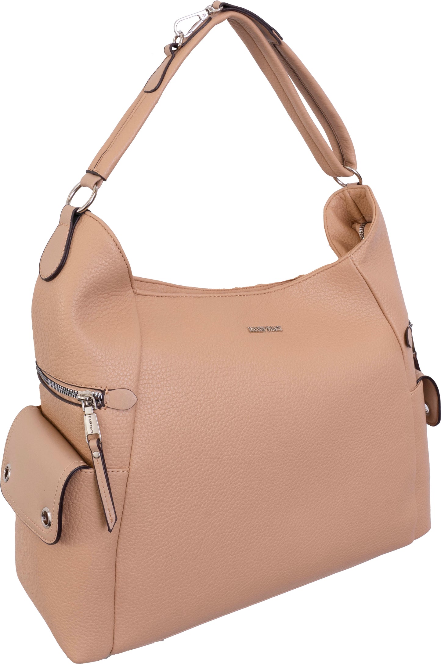 Ellen Tracy Slouchy Hobo Bag with Side Zip Pockets