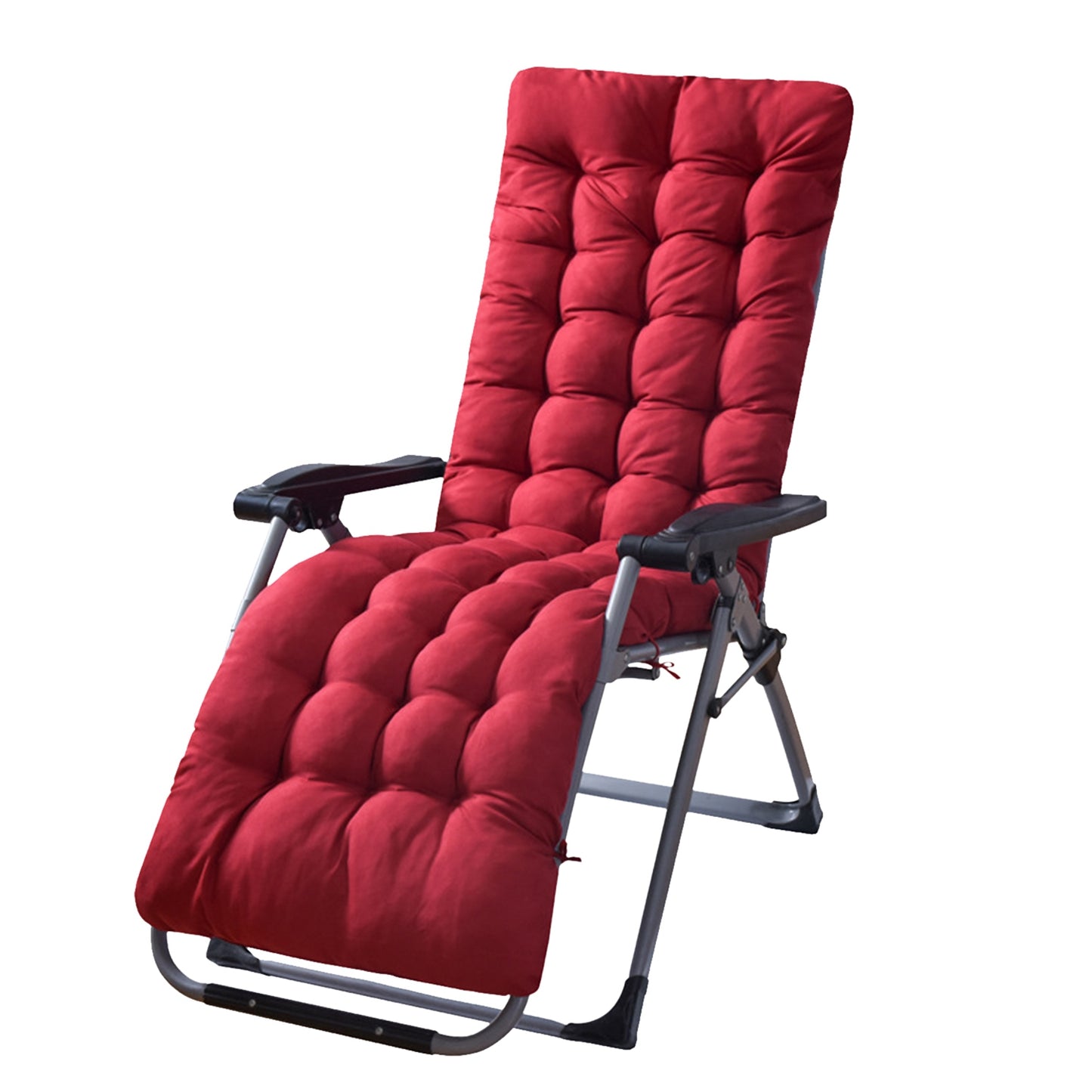 title:66.92x22.04in Thickened Chaise Lounger Cushion Recliner Rocking Chair Sofa Mat Deck Chair Cushion;color:Red