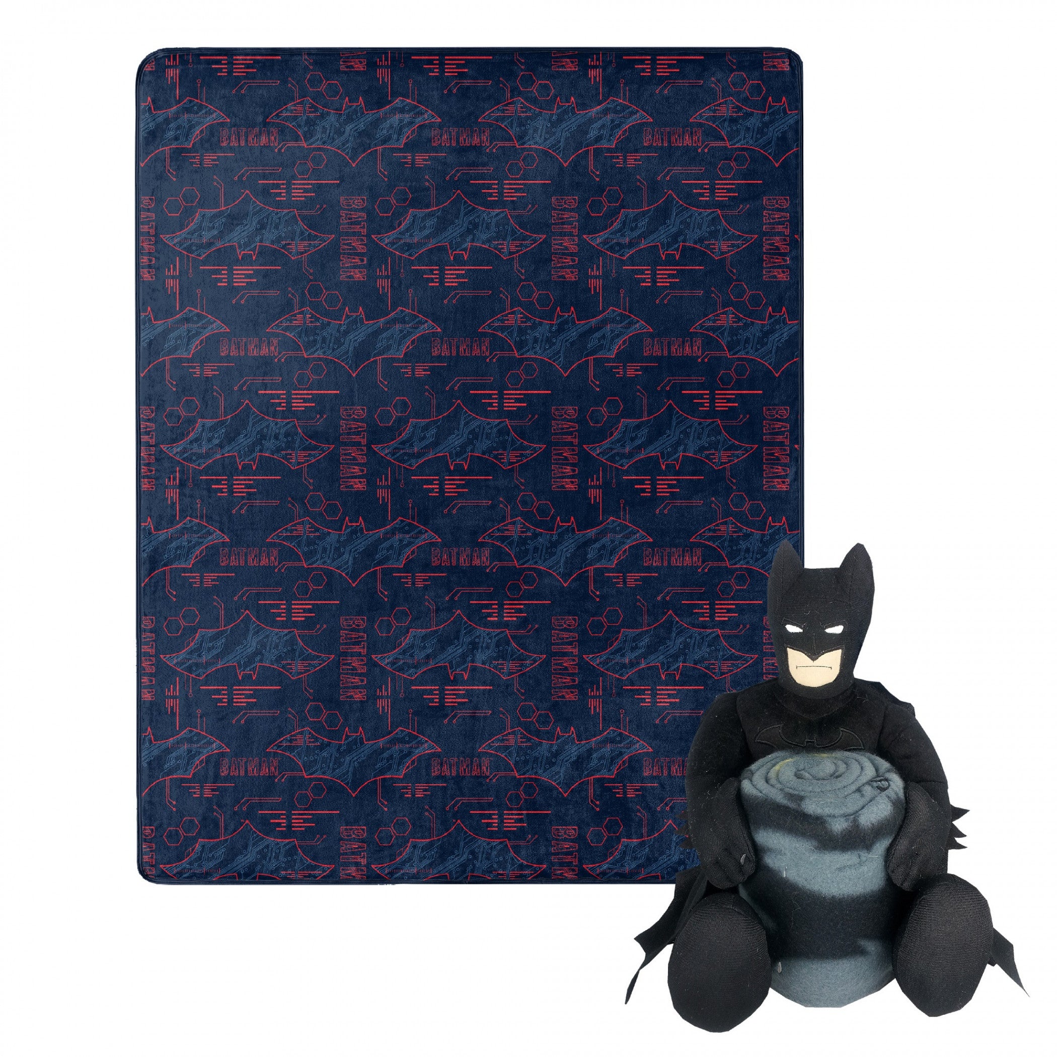 title:DC Comics Batman Symbols 40 X 50 Silk Touch with Plush Hugger;color:Black