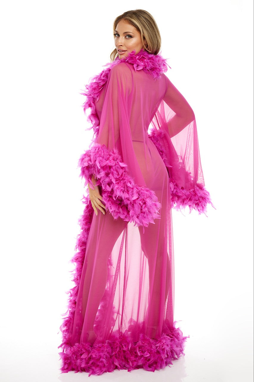 Oh La La Cheri ABBY FEATHER LONG ROBE