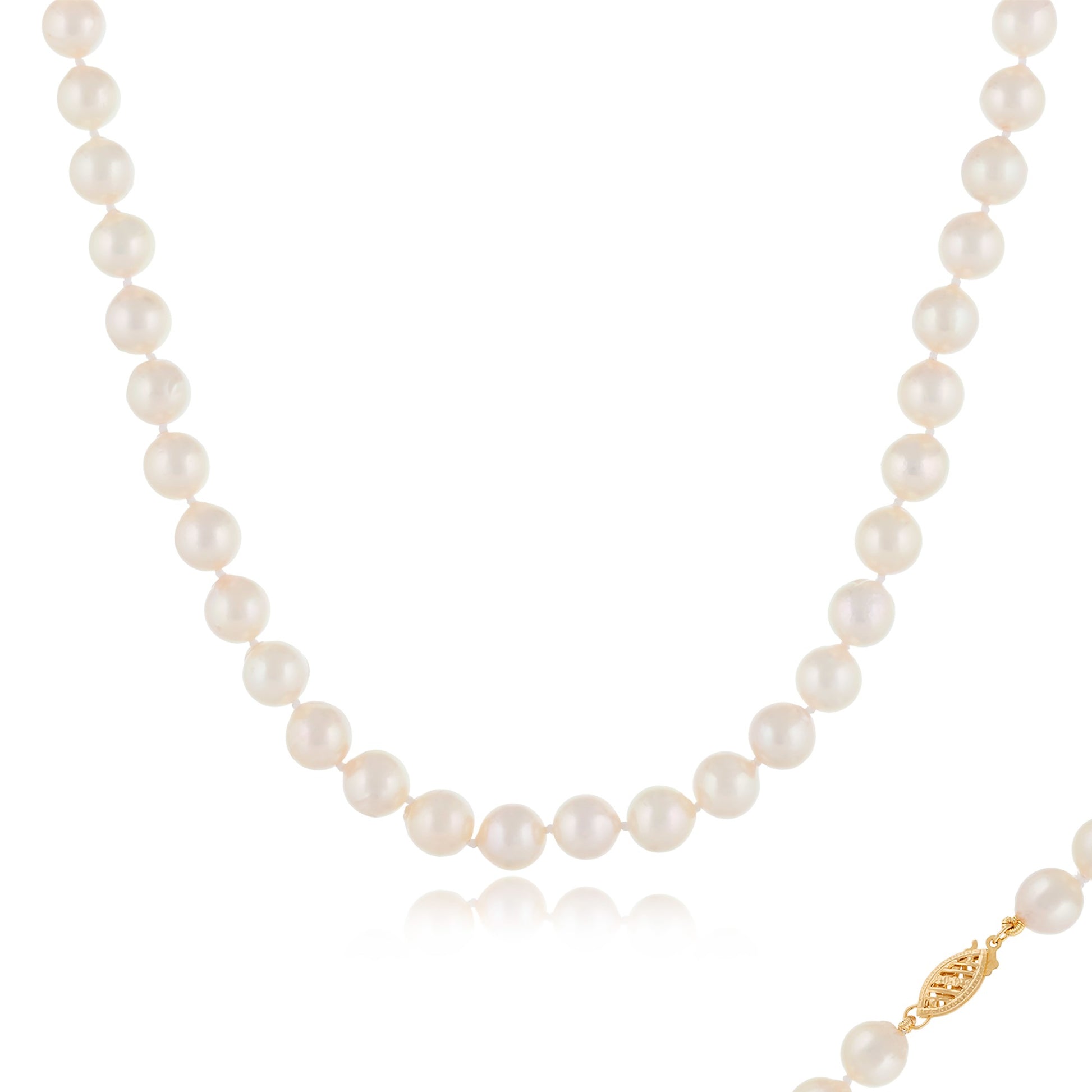 title:Splendid Pearls Akoya Pearl Necklace;color:White