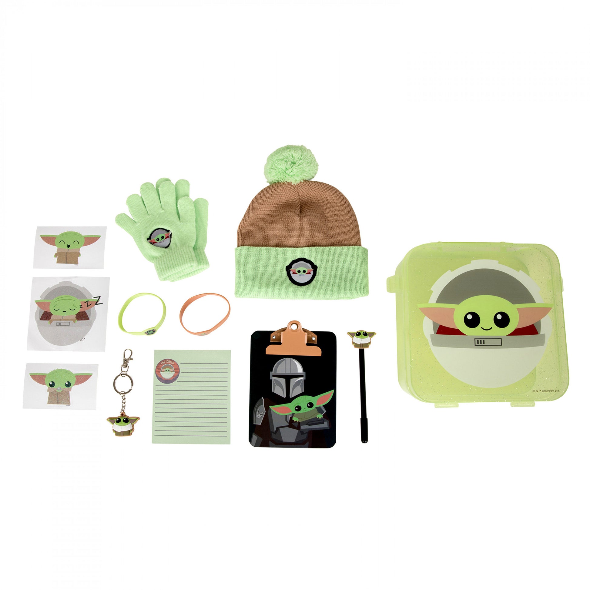 title:Star Wars The Mandalorian Grogu Kid's Winter Bundle Collection;color:Green