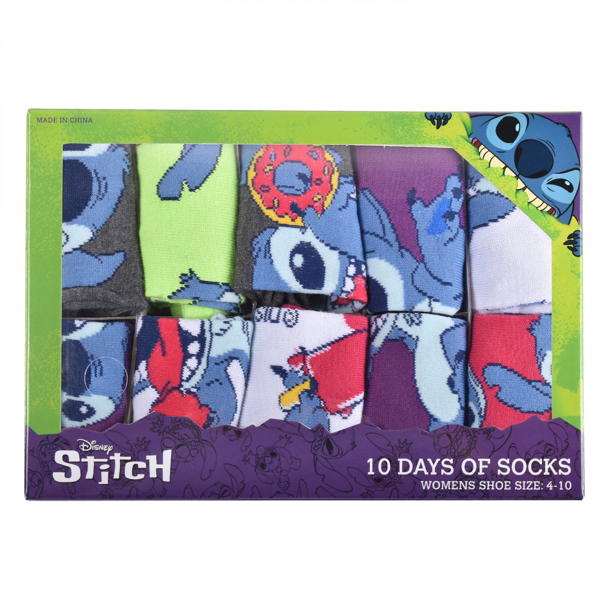 title:Disney Lilo and Stitch No-Show Socks 10-Pairs Boxed Set;color:Multi-Color