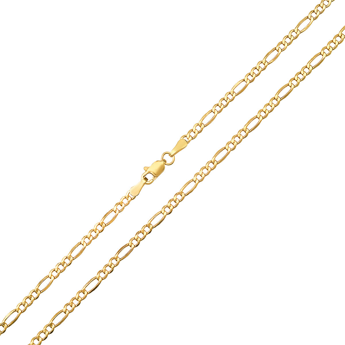 title:Real 14k Gold Unisex Thin Figaro Chain Necklace;color:Gold