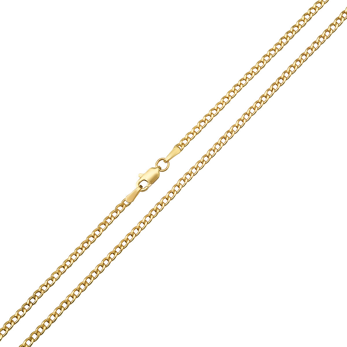 title:Real 14k Gold Unisex Thin Miami Cuban Curb Chain Necklace;color:Gold