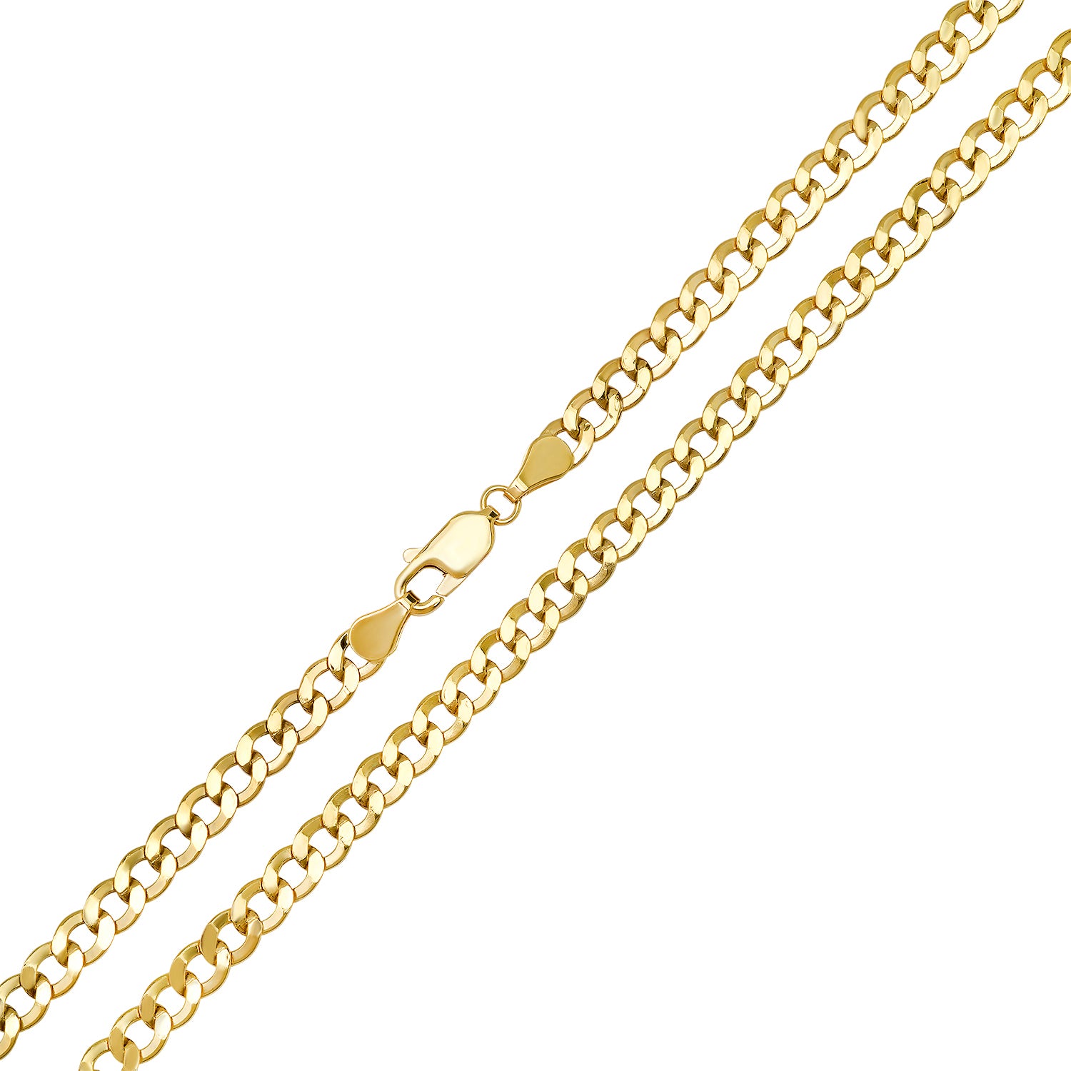 title:Real 14k Gold Mens 4.5mm Miami Cuban Curb Chain Necklace;color:Gold