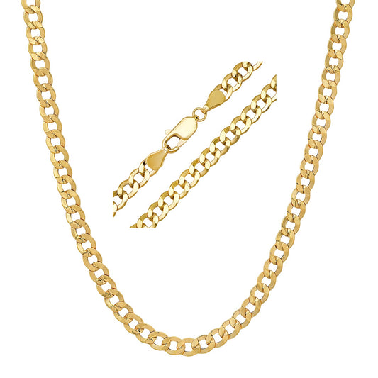 title:Real 14k Gold Mens 4.5mm Miami Cuban Curb Chain Necklace;color:Gold