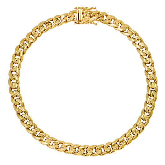 title:Real 14k Gold Mens 8.5" THICK 5.5mm Miami Cuban Curb Chain Bracelet;color:Gold