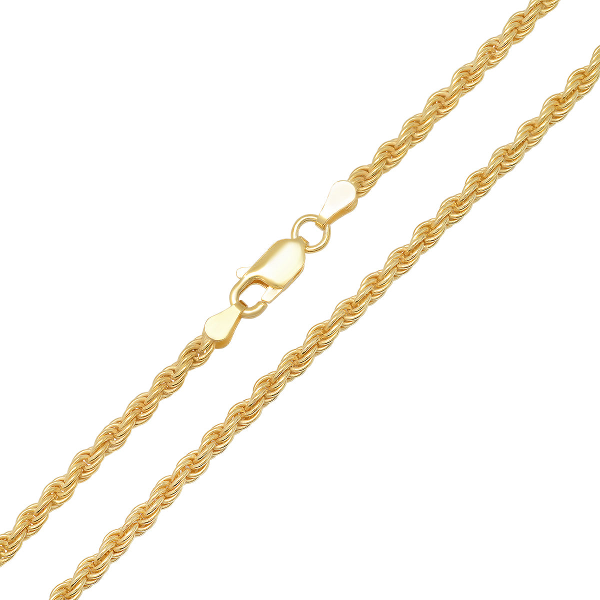 title:Real 14k Gold Mens THICK 3mm Diamond-cut Rope Chain Necklace;color:Gold