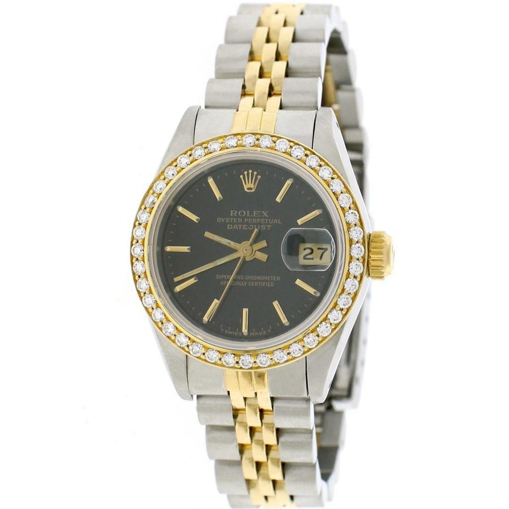 title:Rolex Datejust 2-Tone 26mm Factory Stick Dial/Custom Diamond Bezel Jubilee Watch TFJ-142508072;color:not applicable