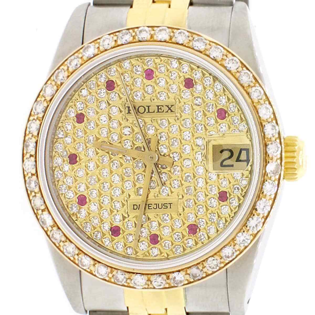 title:Rolex Datejust Midsize 31mm Gold/SS 68273 Watch w/Diamond Bezel/Pave Dial TFJ-142508063;color:not applicable