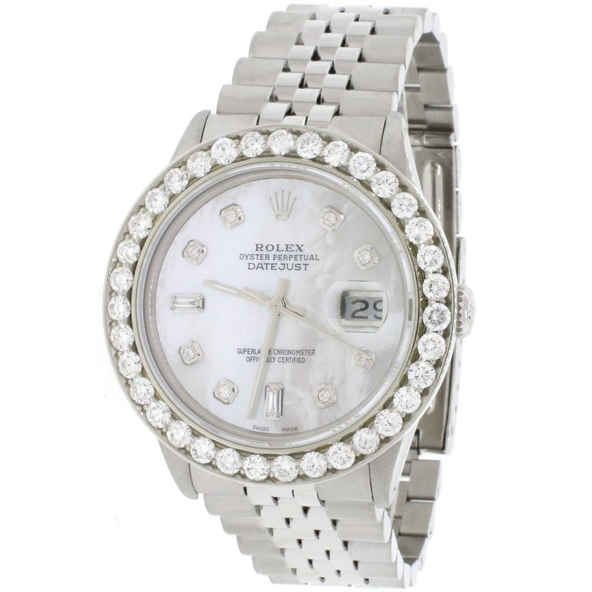 title:Rolex Datejust 36mm SS Jubilee Watch w/White MOP Diamond Dial/3.65Ct Bezel TFJ-142508056;color:not applicable