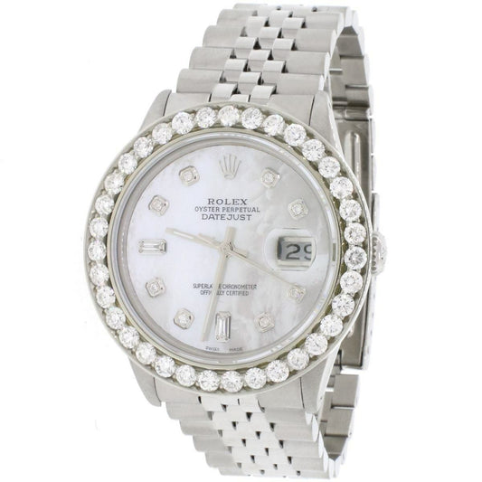 title:Rolex Datejust 36mm SS Jubilee Watch w/White MOP Diamond Dial/3.65Ct Bezel TFJ-142508056;color:not applicable