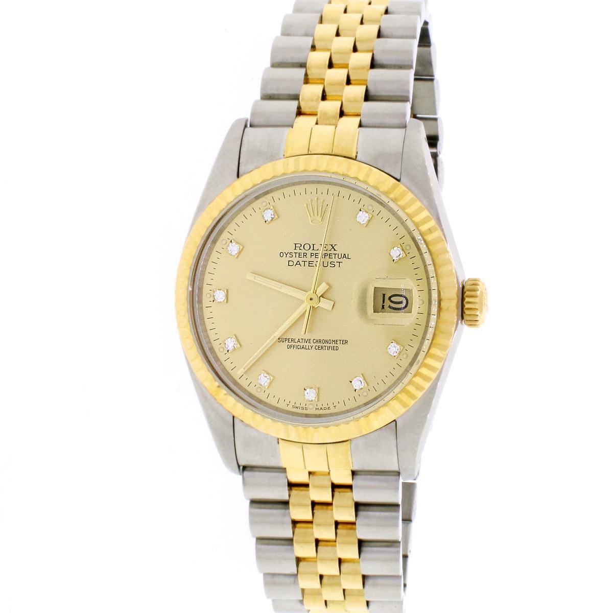 title:Rolex Datejust Factory Champagne Diamond Dial 2-Tone  TFJ-142508055;color:not applicable