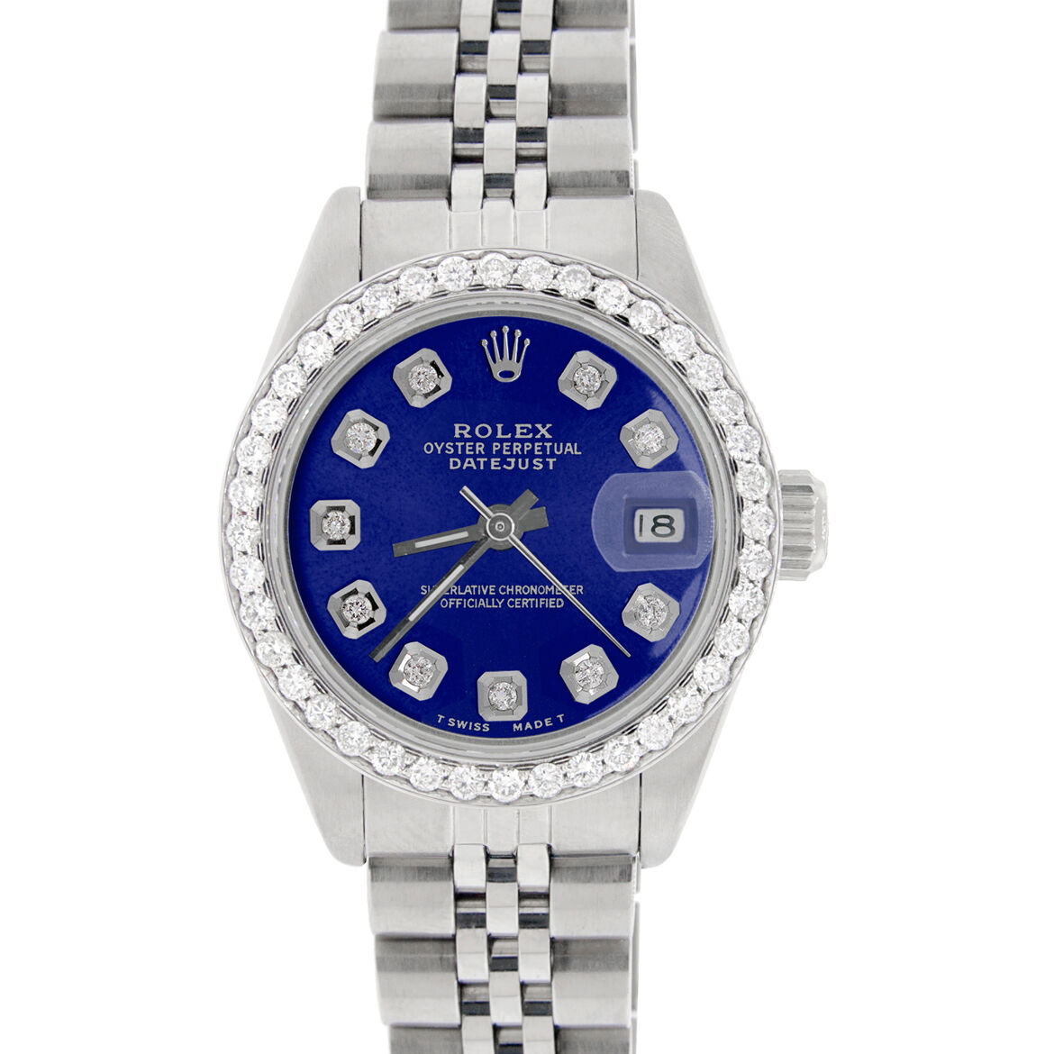 title:Rolex Datejust Ladies 26mm Diamond Bezel/Royal Blue Dial Jubilee Steel Watch TFJ-142508053;color:not applicable