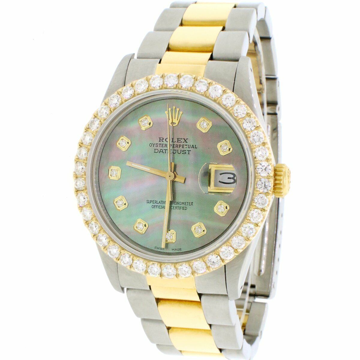 title:Rolex Datejust 2-Tone 36MM Oyster Watch w/Tahitian TFJ-142508045;color:not applicable