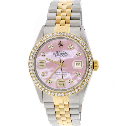 title:Rolex Datejust 2-Tone Gold/Steel 36mm Jubilee w/Pink MOP Diamond Dial &amp; Bezel TFJ-142508022;color:not applicable