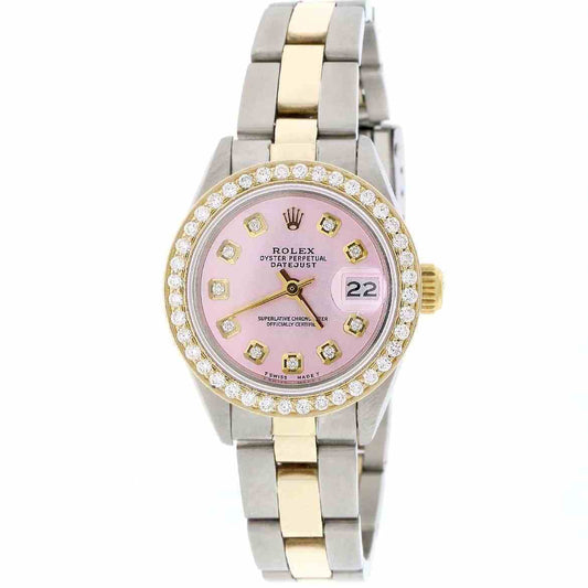 title:Rolex Datejust Ladies 2-Tone 26mm Diamond Bezel/Baby Pink Dial Oyster Watch TFJ-142508181;color:not applicable