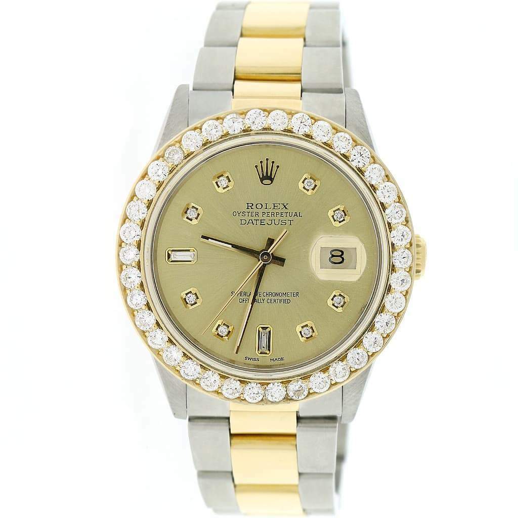 title:Rolex Datejust 2-Tone Gold/Steel 36mm Oyster Watch w/Diamond Dial &amp;  Bezel TFJ-142508154;color:not applicable