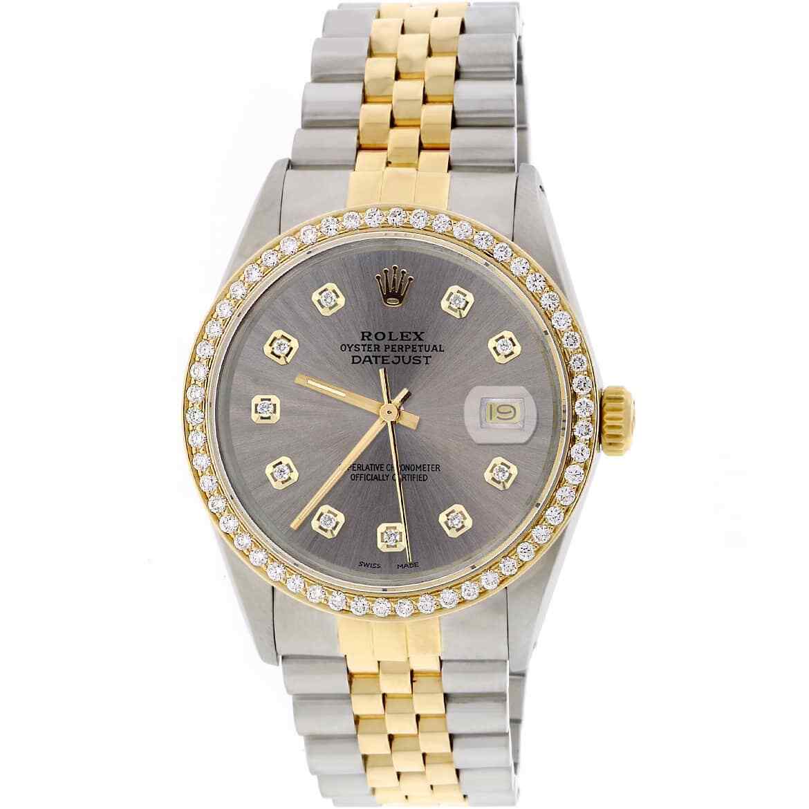 title:Rolex Datejust 2-Tone Gold/Steel 36mm Jubilee Watch Rhodium Diamond Dial/Bezel TFJ-142508147;color:not applicable