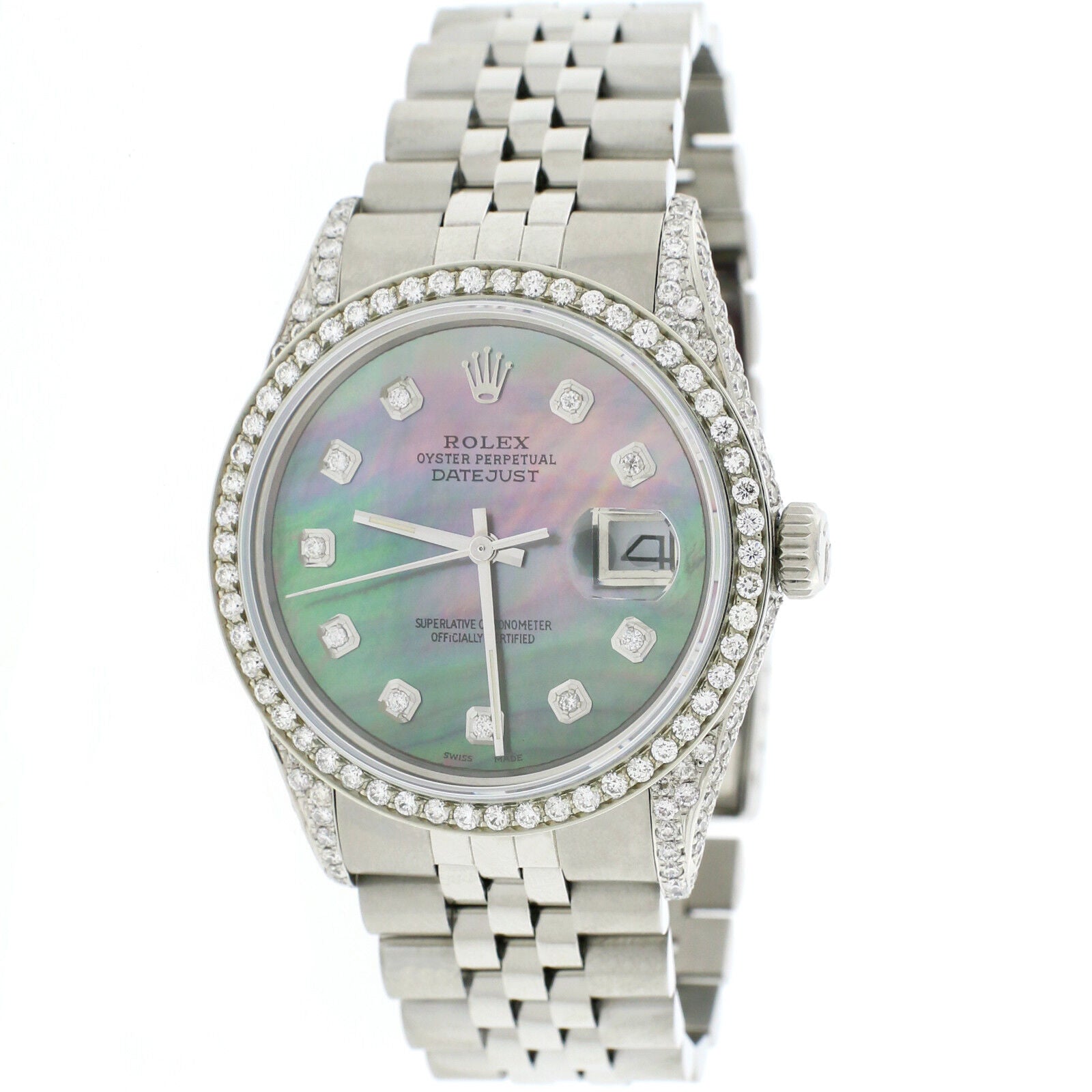 title:Rolex Datejust 36mm Steel Jubilee w/2.5Ct Diamond Tahitian MOP Dial, Bezel, Case TFJ-142508144;color:not applicable