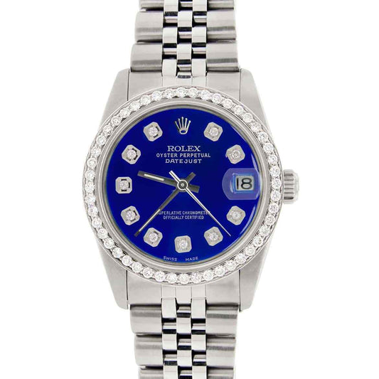 title:Rolex Datejust 31mm S/S Jubilee Women's Watch with Blue Dial &amp; Diamond Bezel TFJ-142508136;color:not applicable