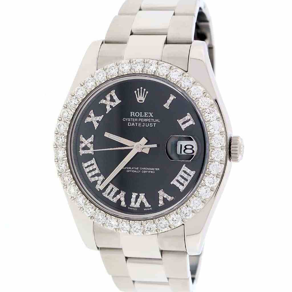 title:Rolex Datejust II 41mm 4ct Diamond Bezel/Black Roman Dial TFJ-142508135;color:not applicable