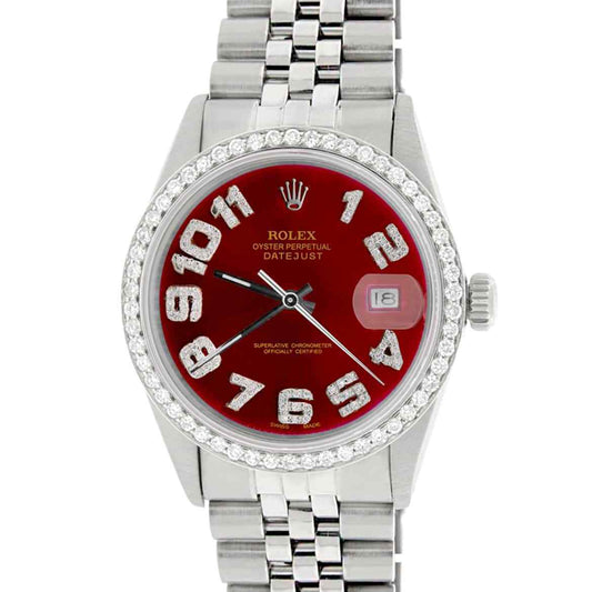 title:Rolex Datejust 36mm Steel Jubilee w/Imperial Red Diamond Dial &amp; Diamond Bezel TFJ-142508129;color:not applicable