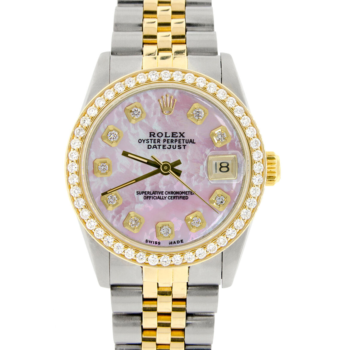 title:Rolex Datejust 2-Tone Gold/Steel 31mm Watch Pink MOP Diamond Dial &amp; Bezel TFJ-142508125;color:not applicable